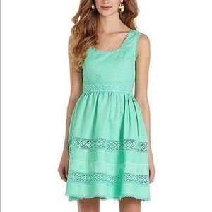 Jessica Simpson mont green lace dress.